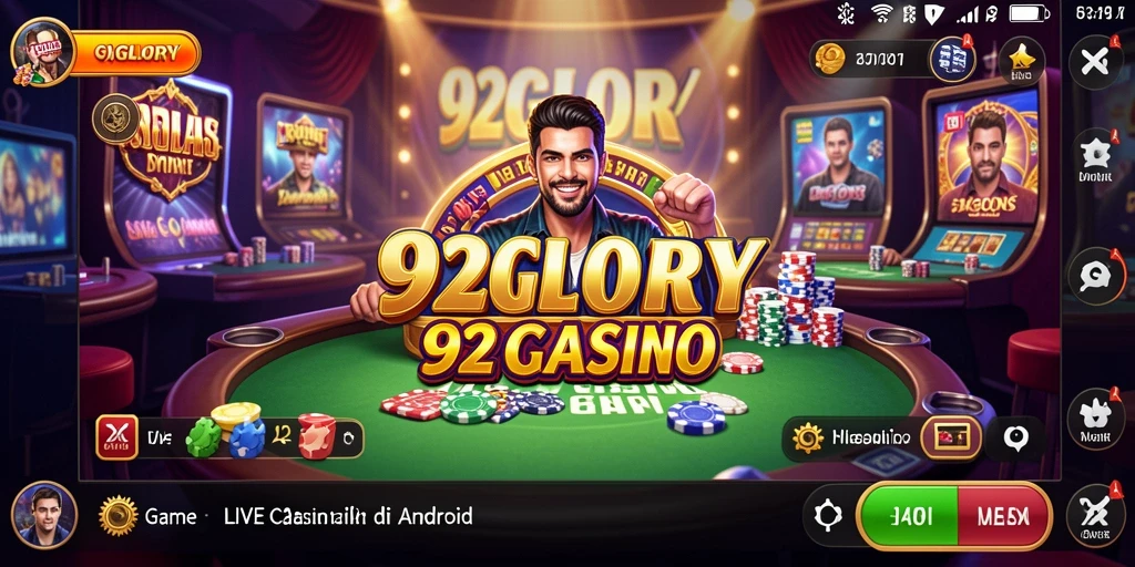Screenshot gameplay Live Casino 92GLORY menampilkan dealer profesional dan suasana permainan yang realistis.