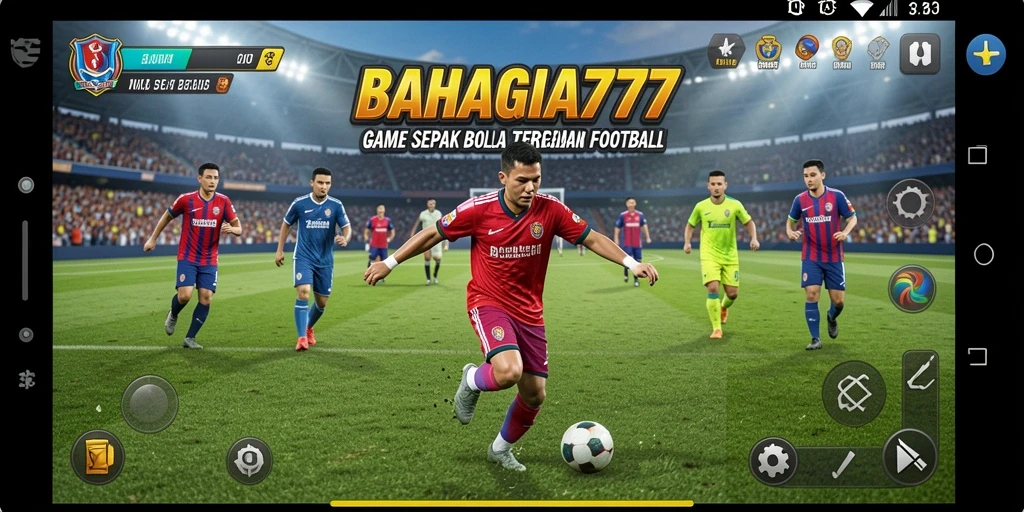 Tampilan gameplay menarik dari BAHAGIA777 dengan aksi sepak bola yang mendebarkan.
