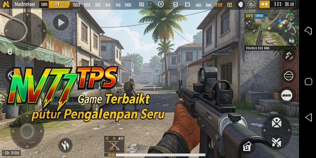 Screenshot gameplay NV77 menampilkan aksi tembak-menembak yang mendebarkan.